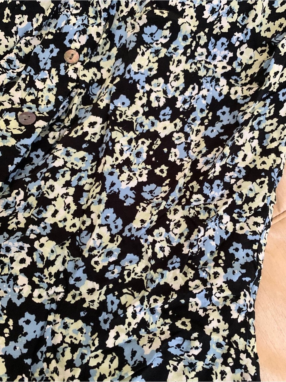 RAILS Rosetta Blue Midi Skirt in Midnight Meadow Floral Button-Front Skirt - Picture 3 of 11